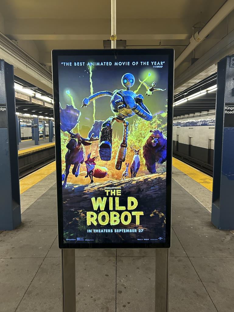 The Wild Robot Movie,NY,DSP,Kingsbridge Rd subway train station platform The Bronx NYC,09-09-24