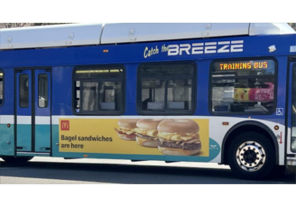 McDonald's ad on city bus