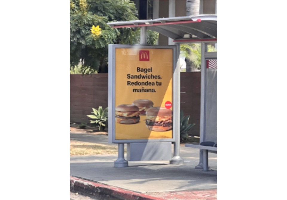 McDonalds ad at Bus Stop